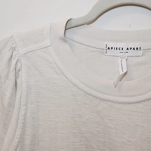 Apiece Apart 100% Organic Cotton Olimpio Sweatshirt Off White Cream Sz XS - Picture 9 of 16